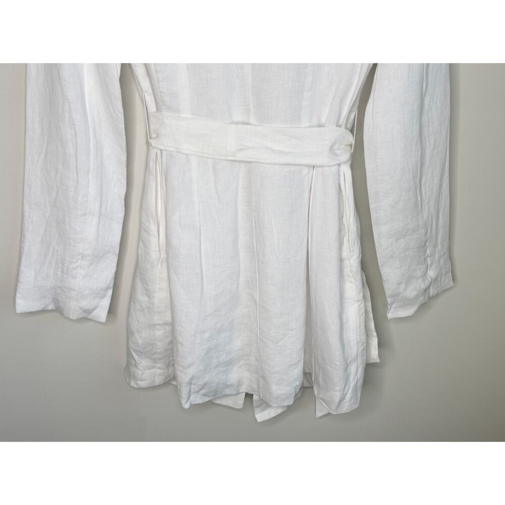 Rumer Lou Lou Long Sleeve Notch Lapel Mini Blazer Dress White Linen Size XS NWT - Picture 11 of 11